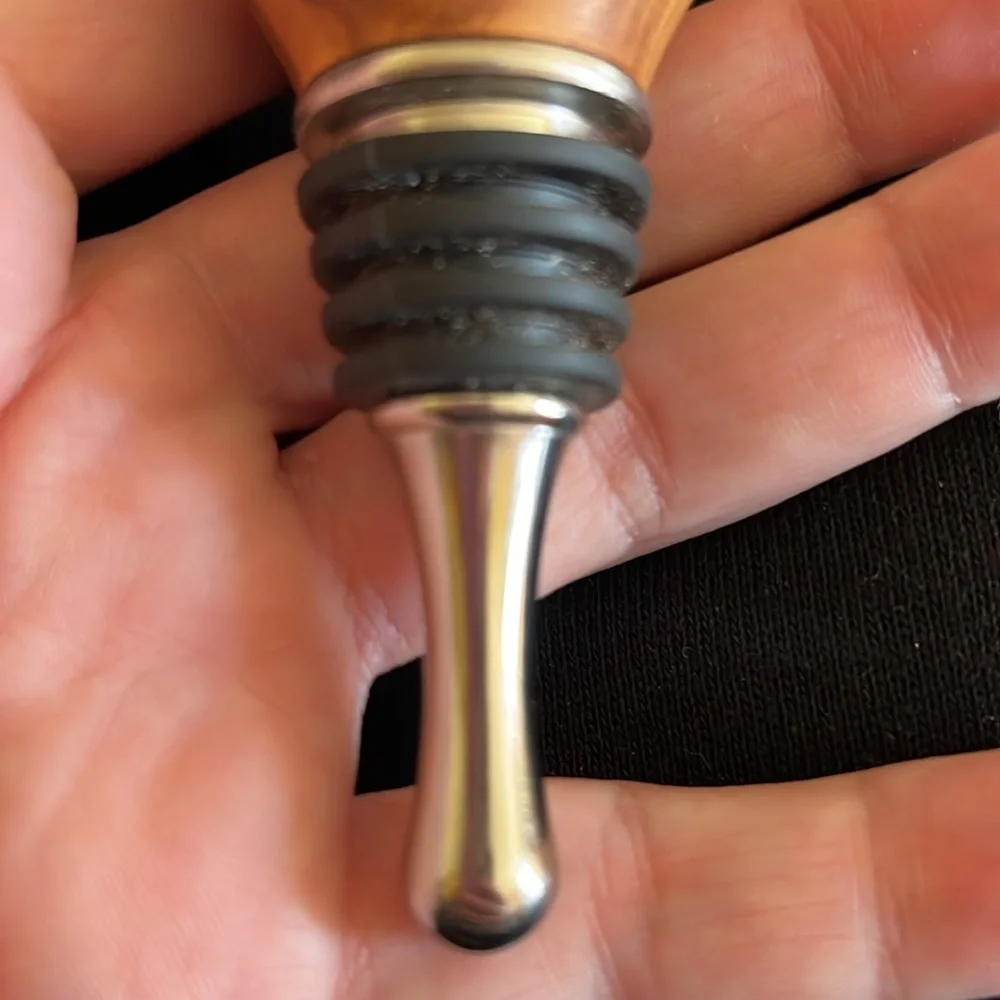 New handcrafted wooden wine cork bottle stopper in treasure box artisan made